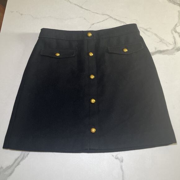 Ann Taylor Loft Womens Black Wool Blend Skirt Pockets Fully Lined Size 6 NWOT - Picture 1 of 12